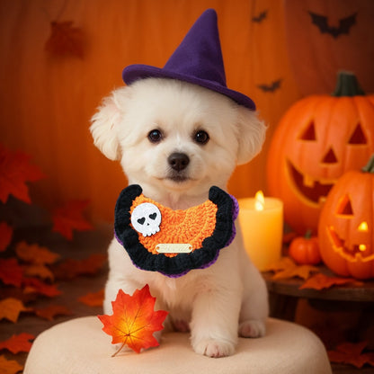 Halloween Knitted Pet Bib