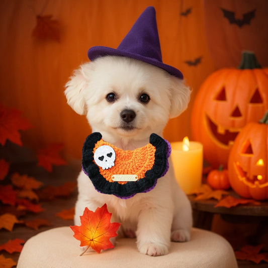 Halloween Knitted Pet Bib