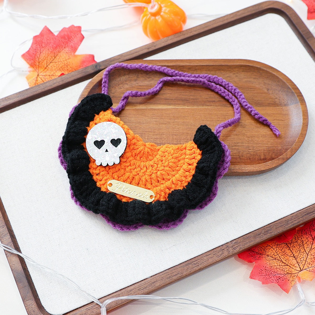 Halloween Knitted Pet Bib