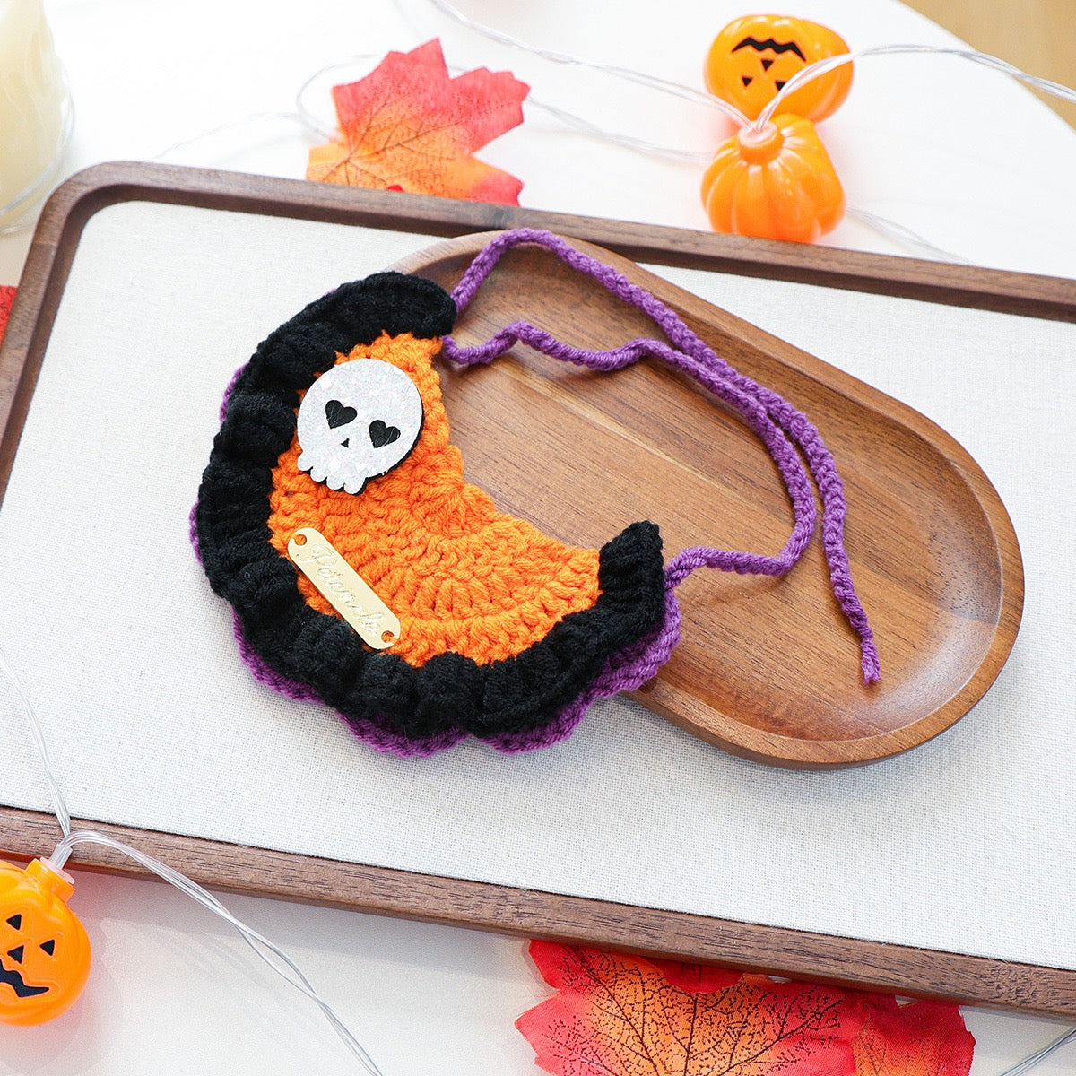 Halloween Knitted Pet Bib
