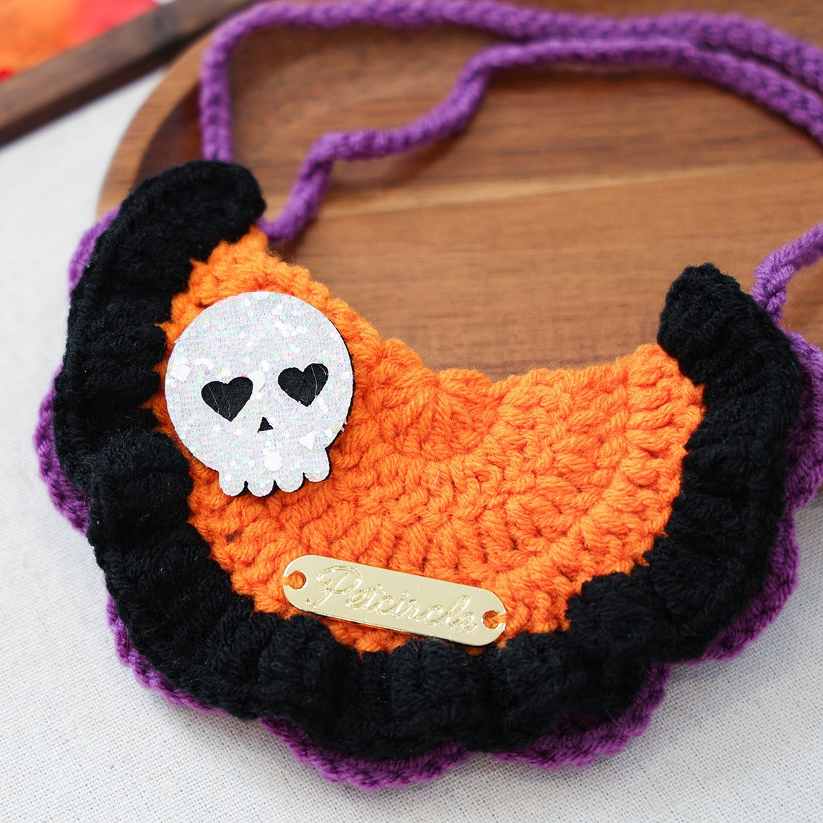 Halloween Knitted Pet Bib