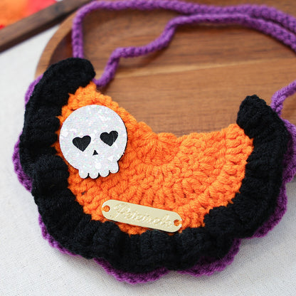 Halloween Knitted Pet Bib