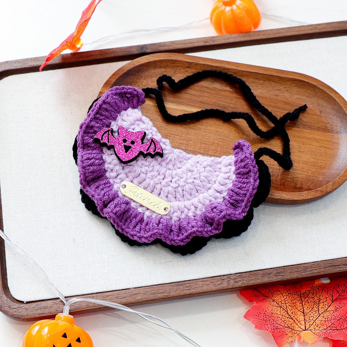 Halloween Knitted Pet Bib