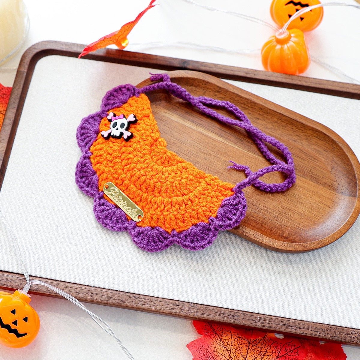 Halloween Knitted Pet Bib