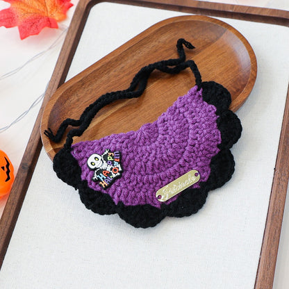 Halloween Knitted Pet Bib