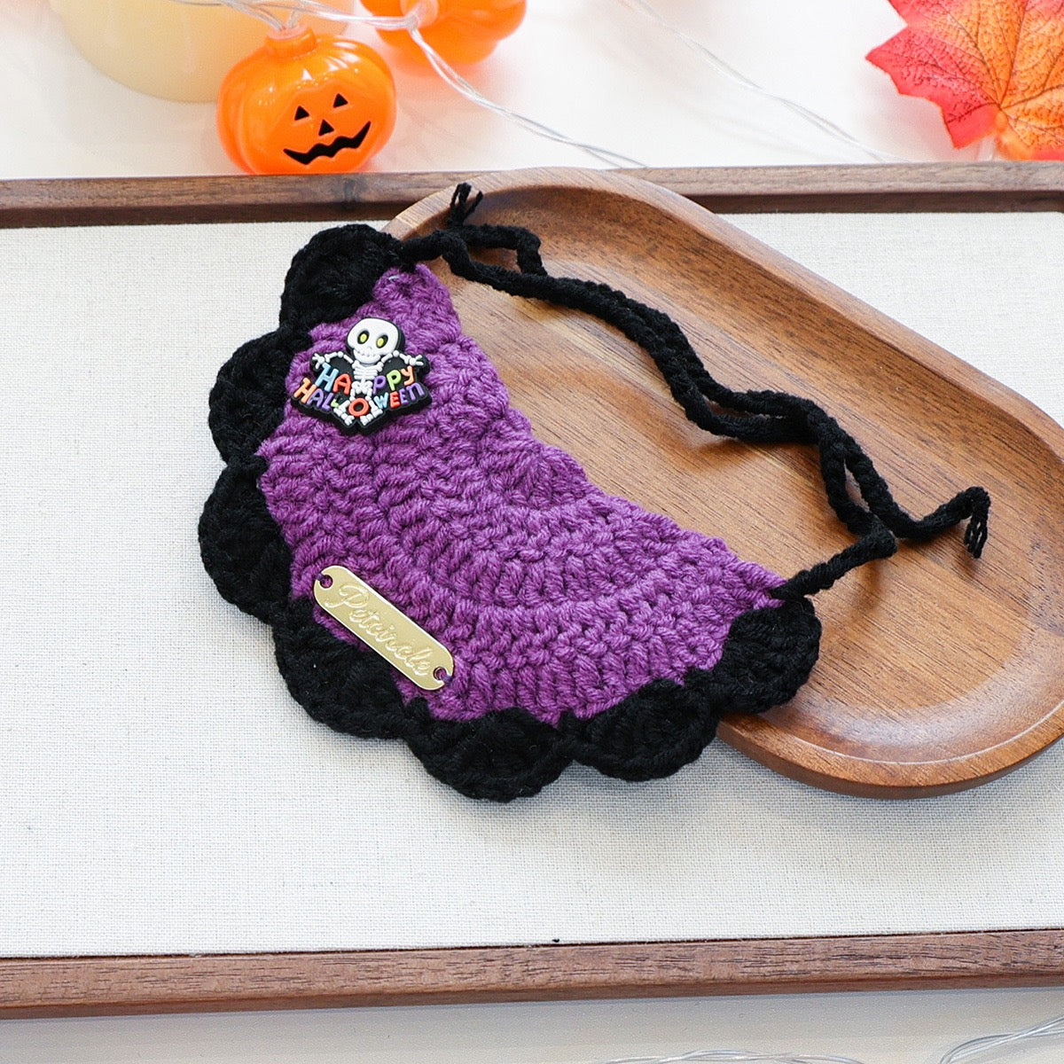 Halloween Knitted Pet Bib