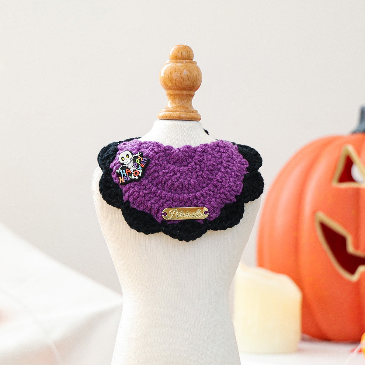 Halloween Knitted Pet Bib