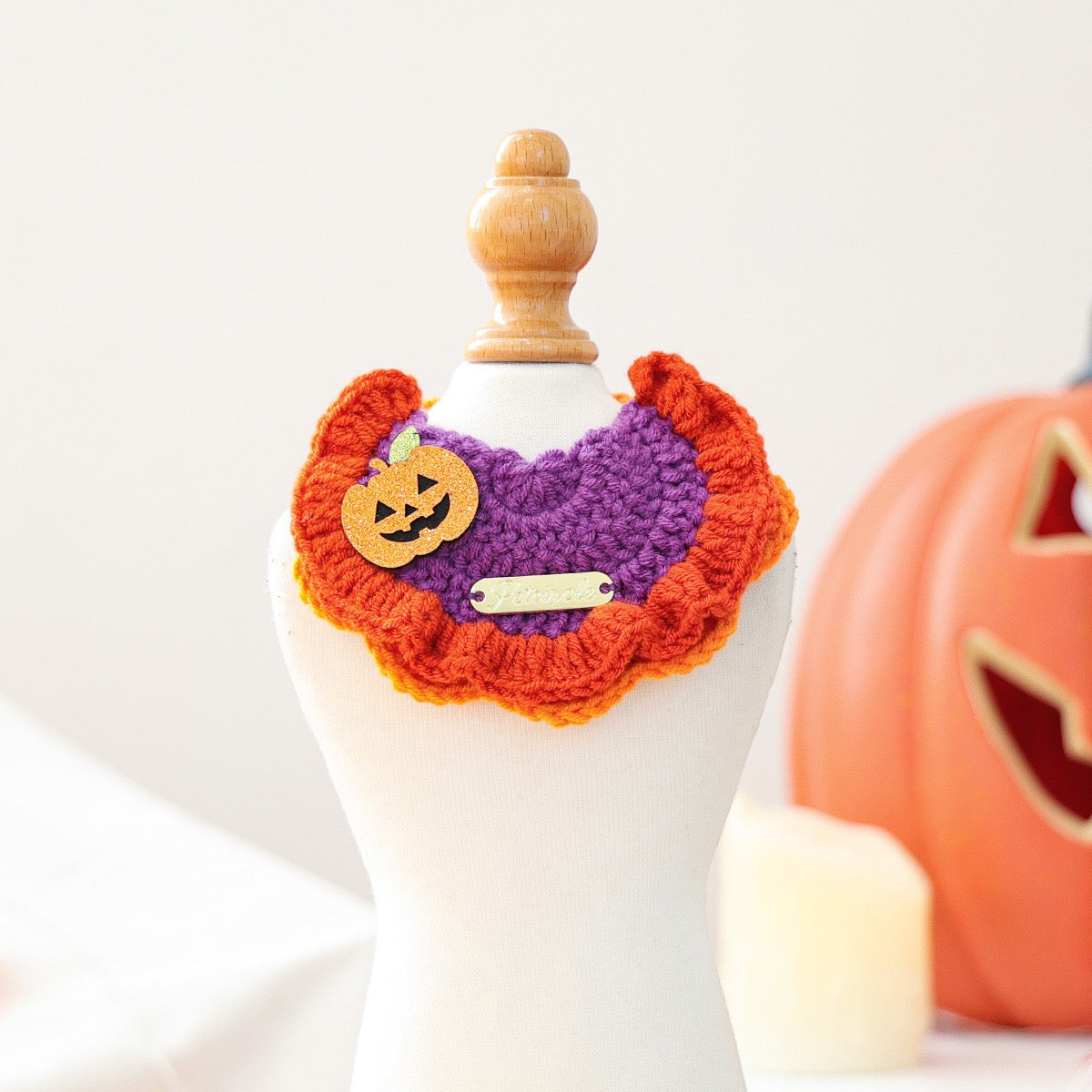 Halloween Knitted Pet Bib