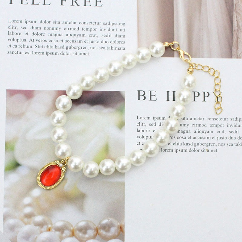 Gemstone Pearl Necklace